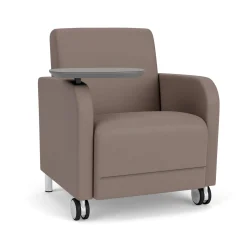 Parkside Guest Chair with Swivel Tablet and Casters in Standard Upholstery