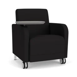 Parkside Guest Chair with Swivel Tablet and Casters in Standard Upholstery