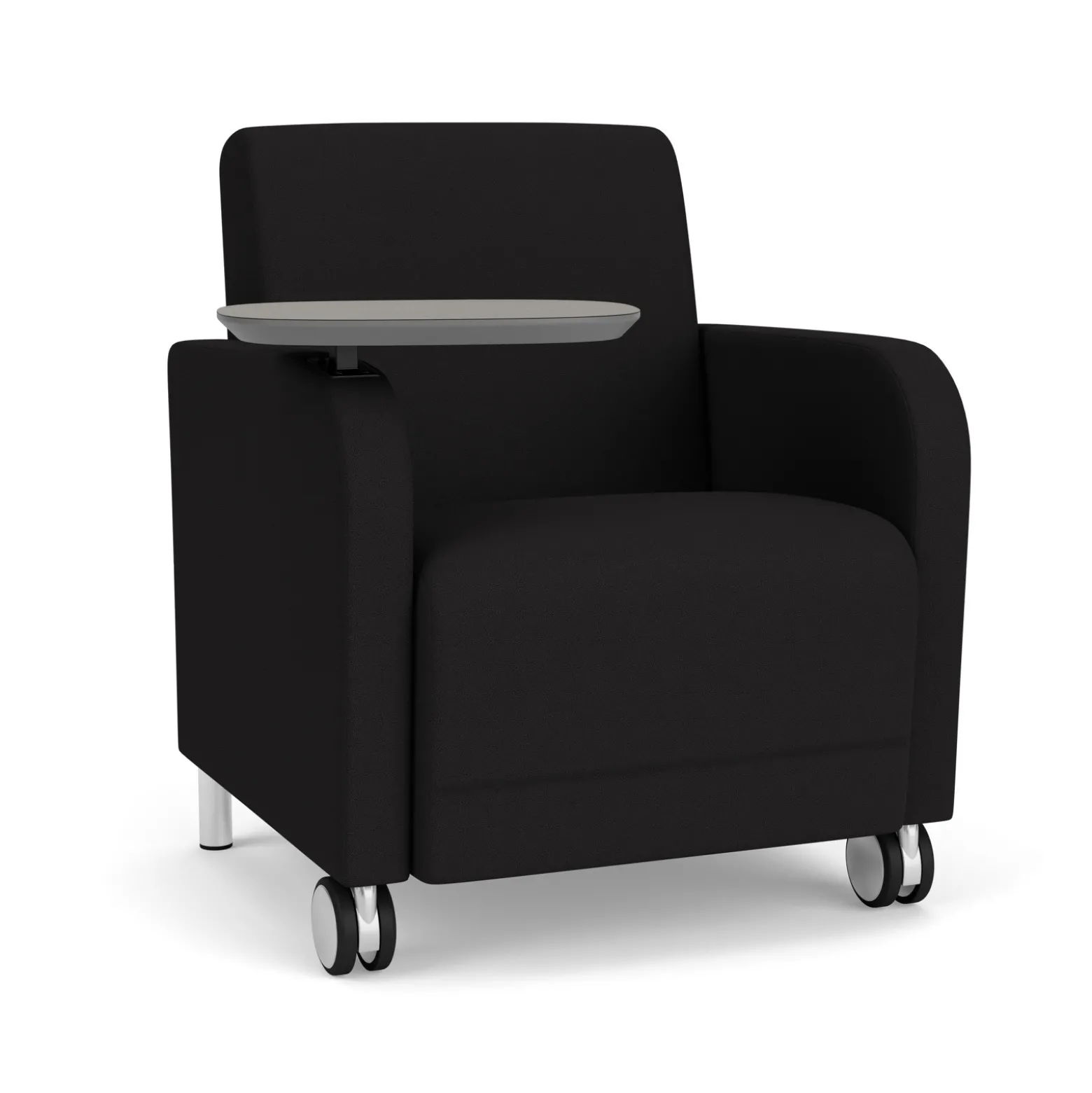 Parkside Guest Chair with Swivel Tablet and Casters in Standard Upholstery