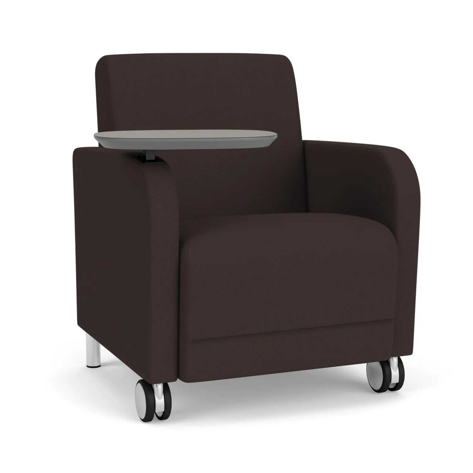 Parkside Guest Chair with Swivel Tablet and Casters in Standard Upholstery