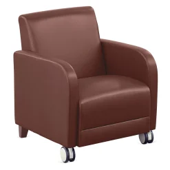 Parkside Guest Chair with Casters in Faux Leather - 27"W