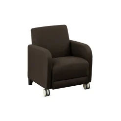 Parkside Guest Chair with Casters in Faux Leather - 27"W