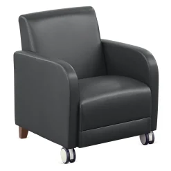 Parkside Guest Chair with Casters in Faux Leather - 27