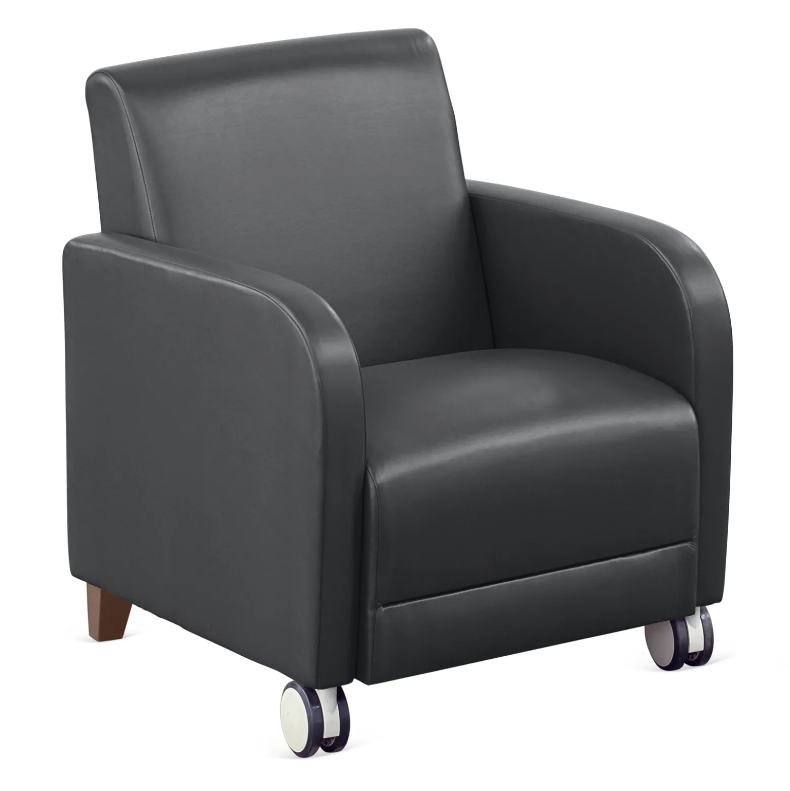 Parkside Guest Chair with Casters in Faux Leather - 27"W