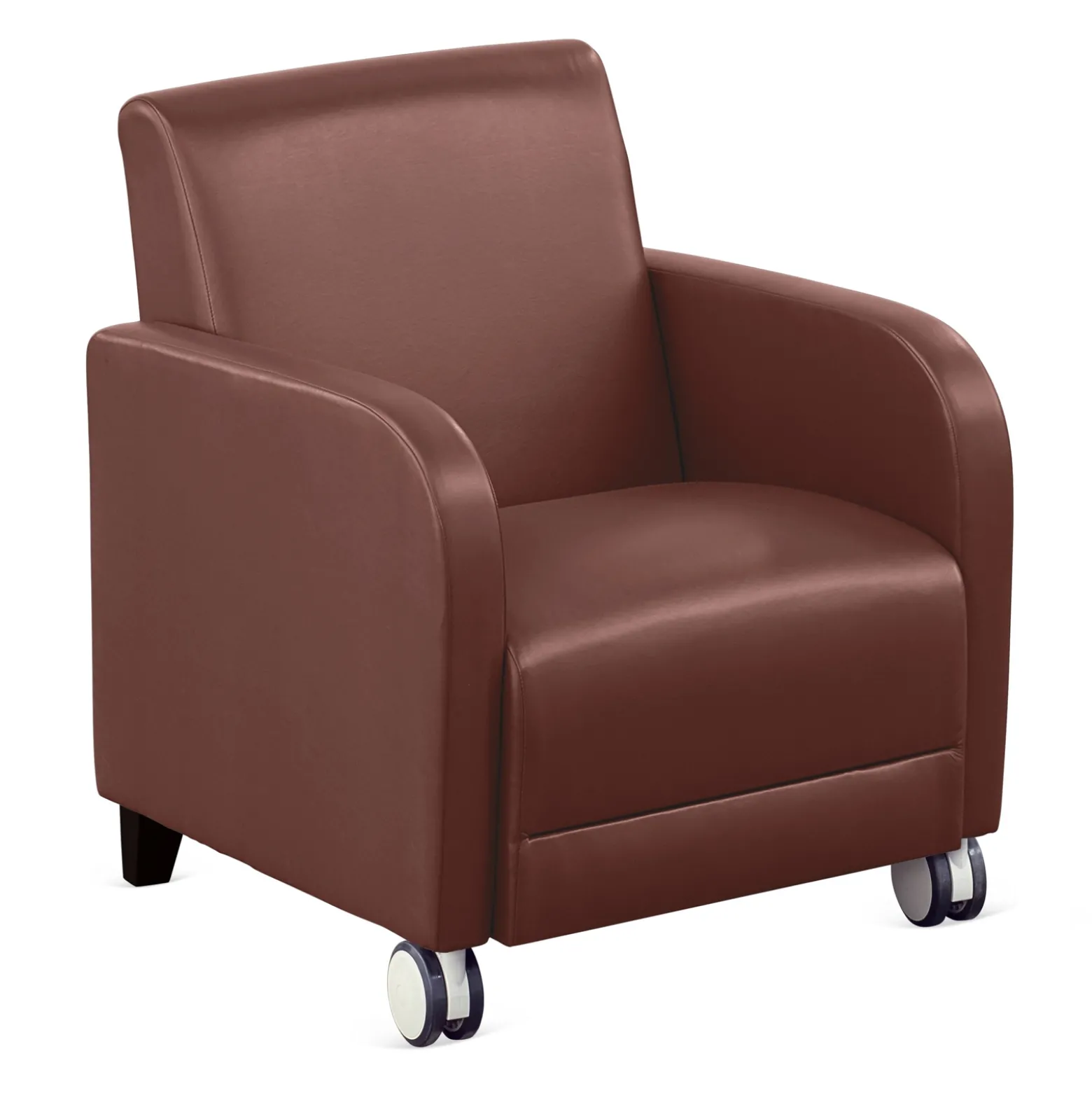 Parkside Guest Chair with Casters in Faux Leather - 27"W