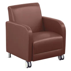 Parkside Guest Chair with Casters in Faux Leather - 27