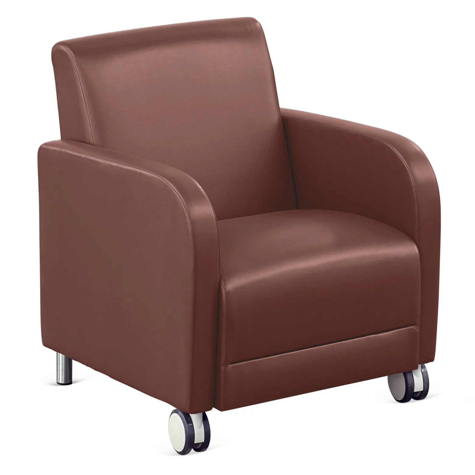 Parkside Guest Chair with Casters in Faux Leather - 27"W