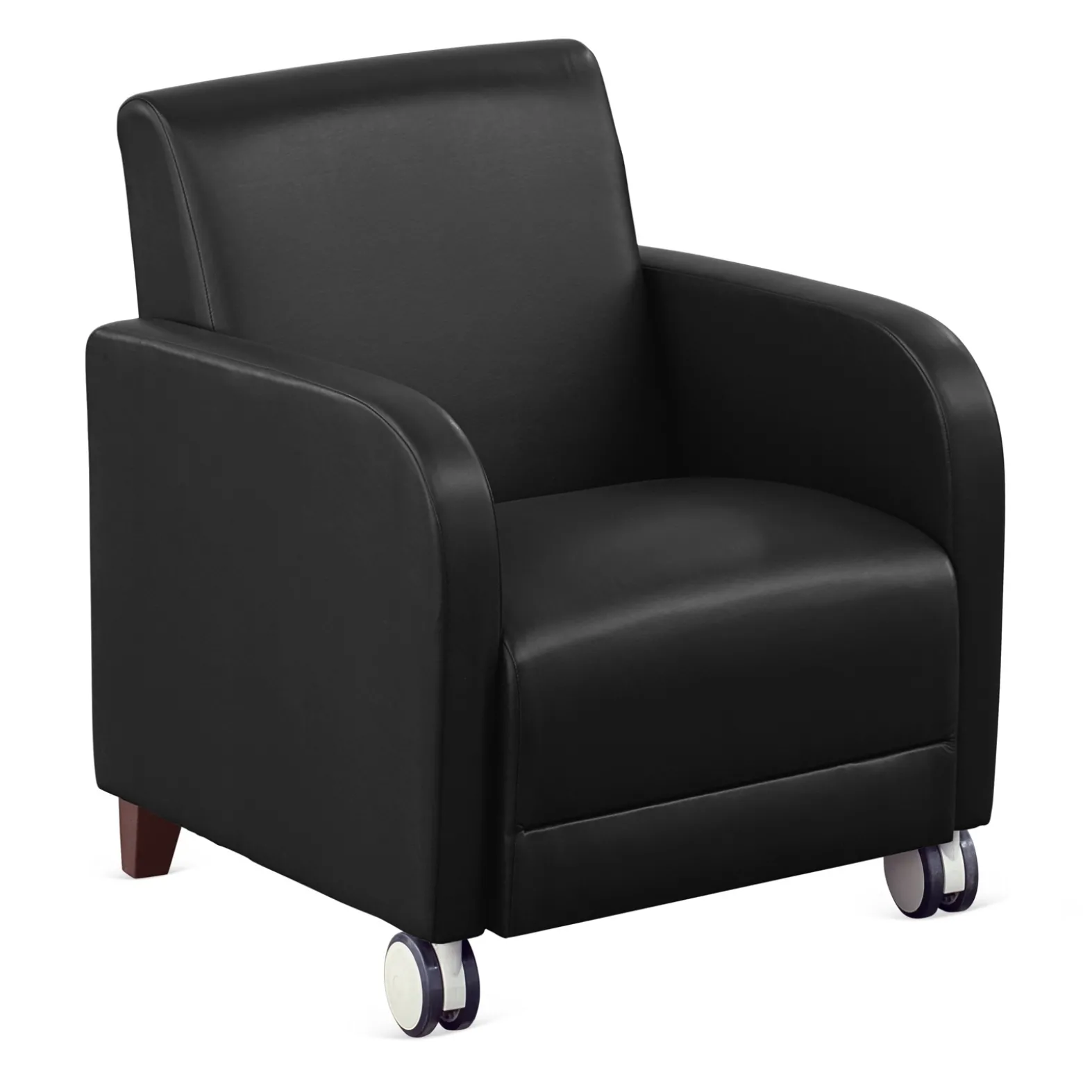 Parkside Guest Chair with Casters in Faux Leather - 27"W