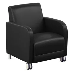 Parkside Guest Chair with Casters in Faux Leather - 27