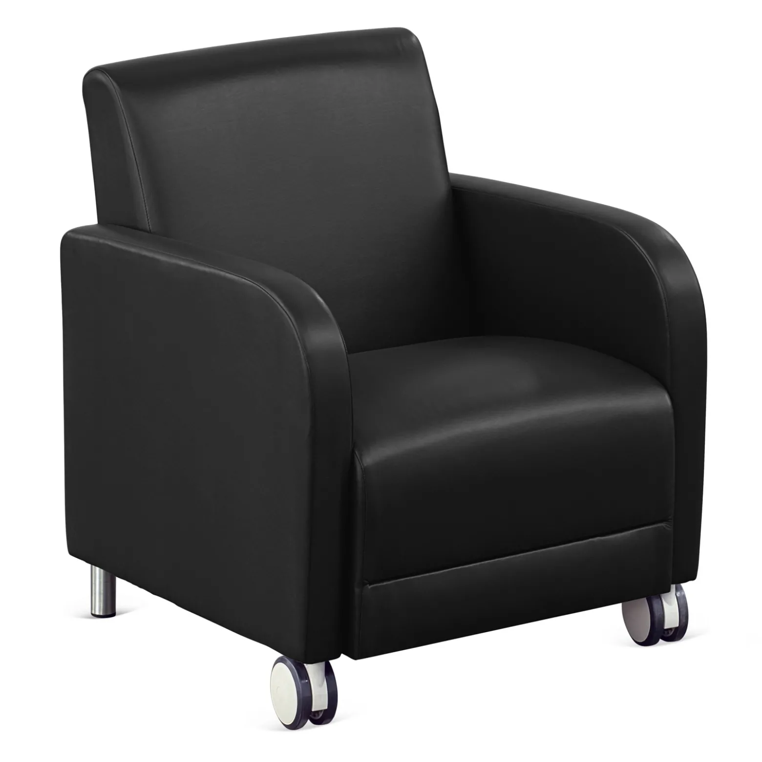 Parkside Guest Chair with Casters in Faux Leather - 27"W