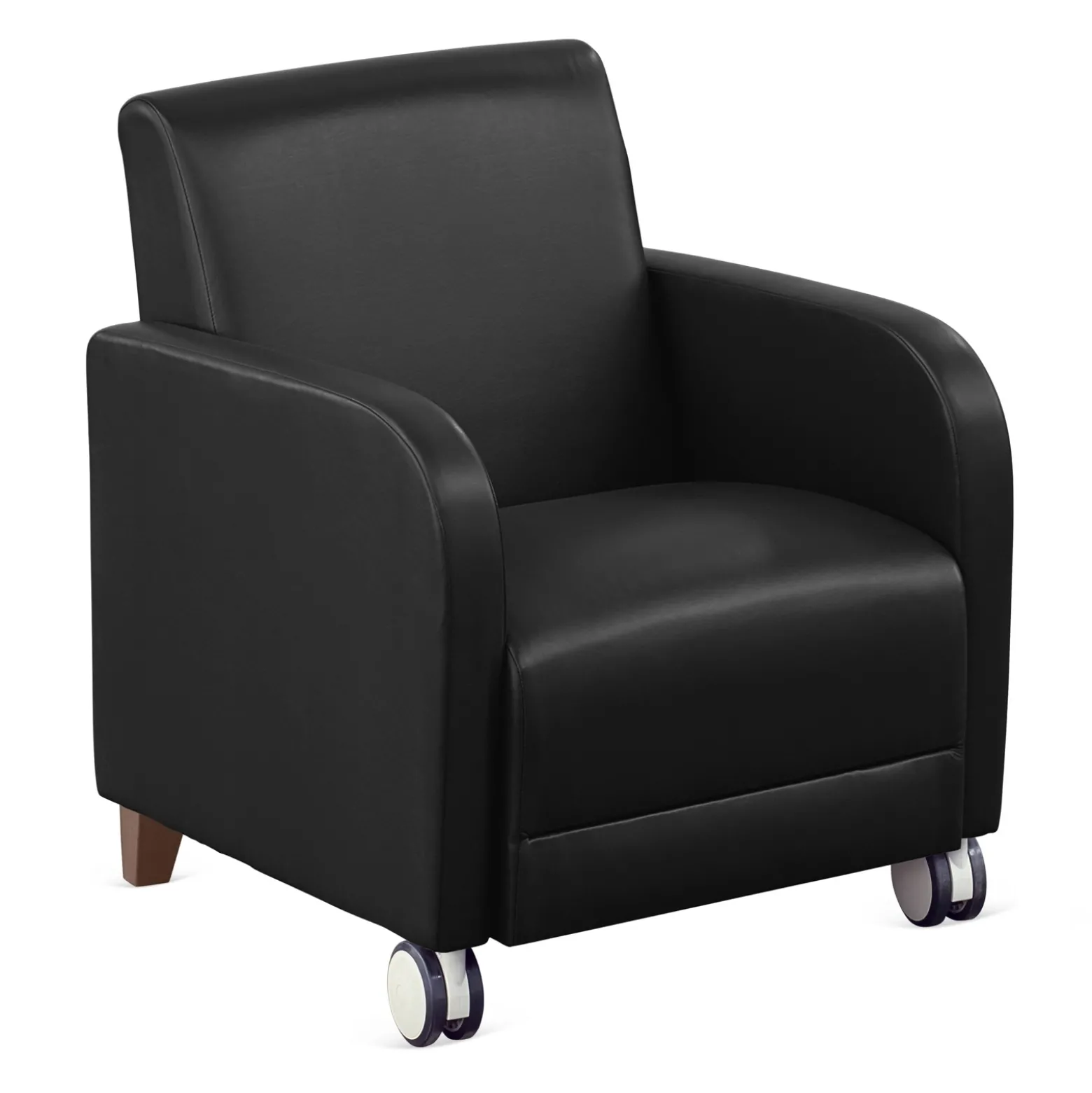 Parkside Guest Chair with Casters in Faux Leather - 27"W