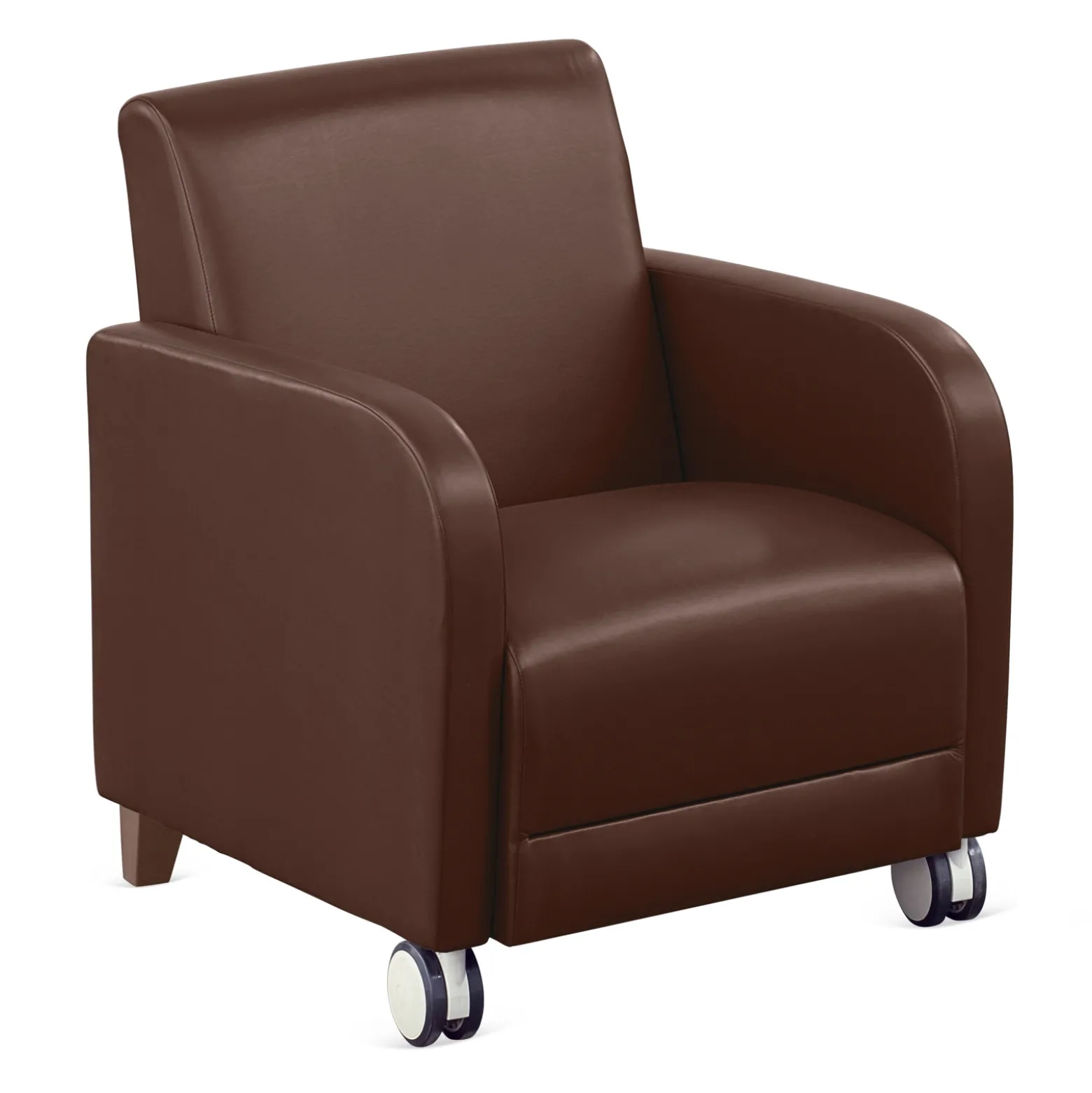 Parkside Guest Chair with Casters in Faux Leather - 27"W