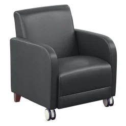 Parkside Guest Chair with Casters in Faux Leather - 27