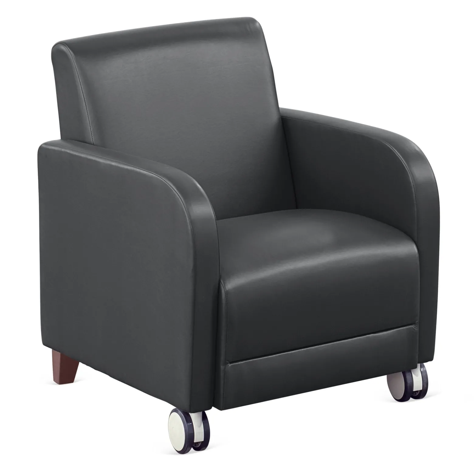 Parkside Guest Chair with Casters in Faux Leather - 27"W
