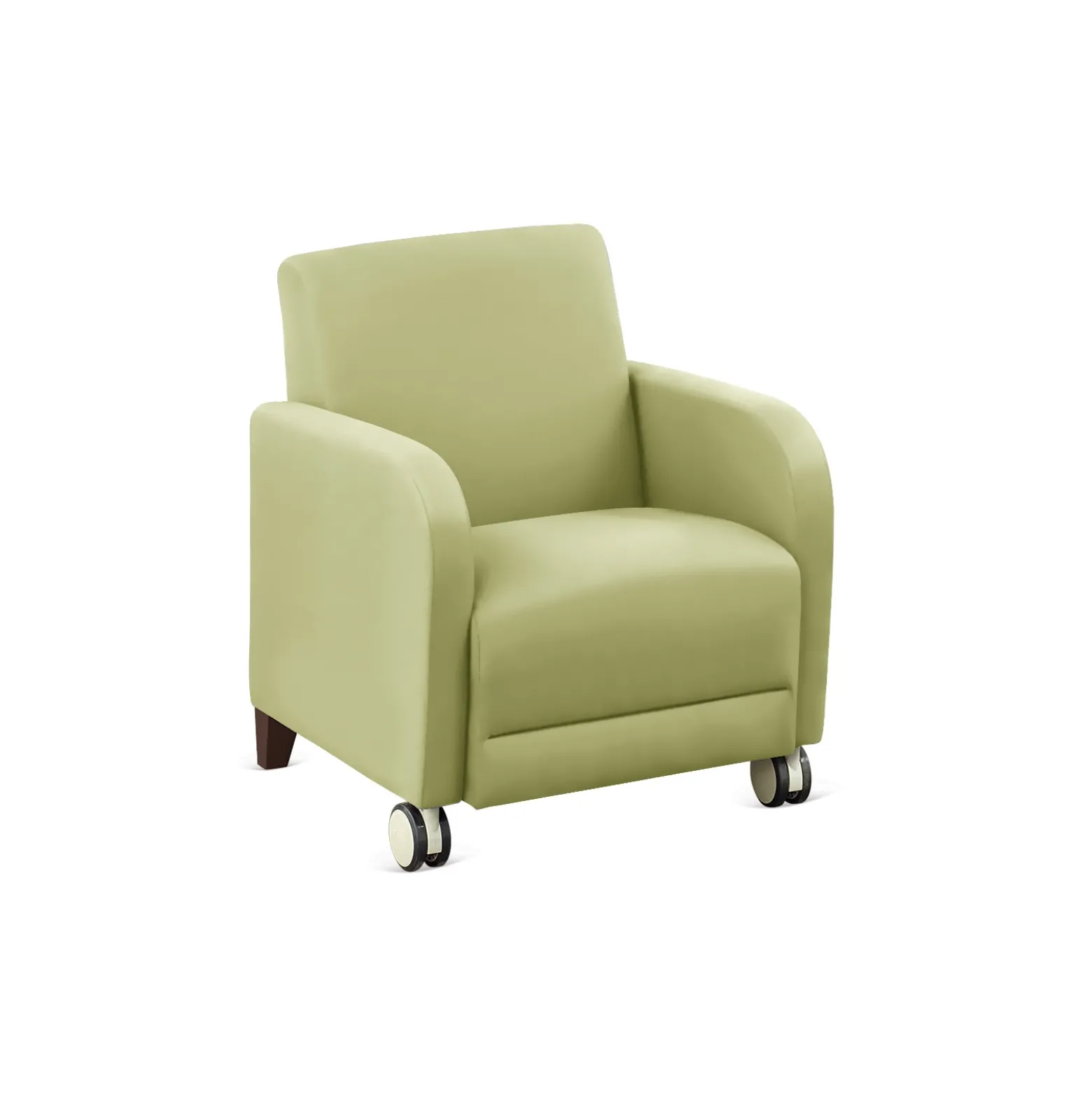Parkside Guest Chair with Casters in Polyurethane or Fabric - 27"W