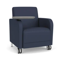 Parkside Guest Chair with Swivel Tablet and Casters in Designer Upholstery