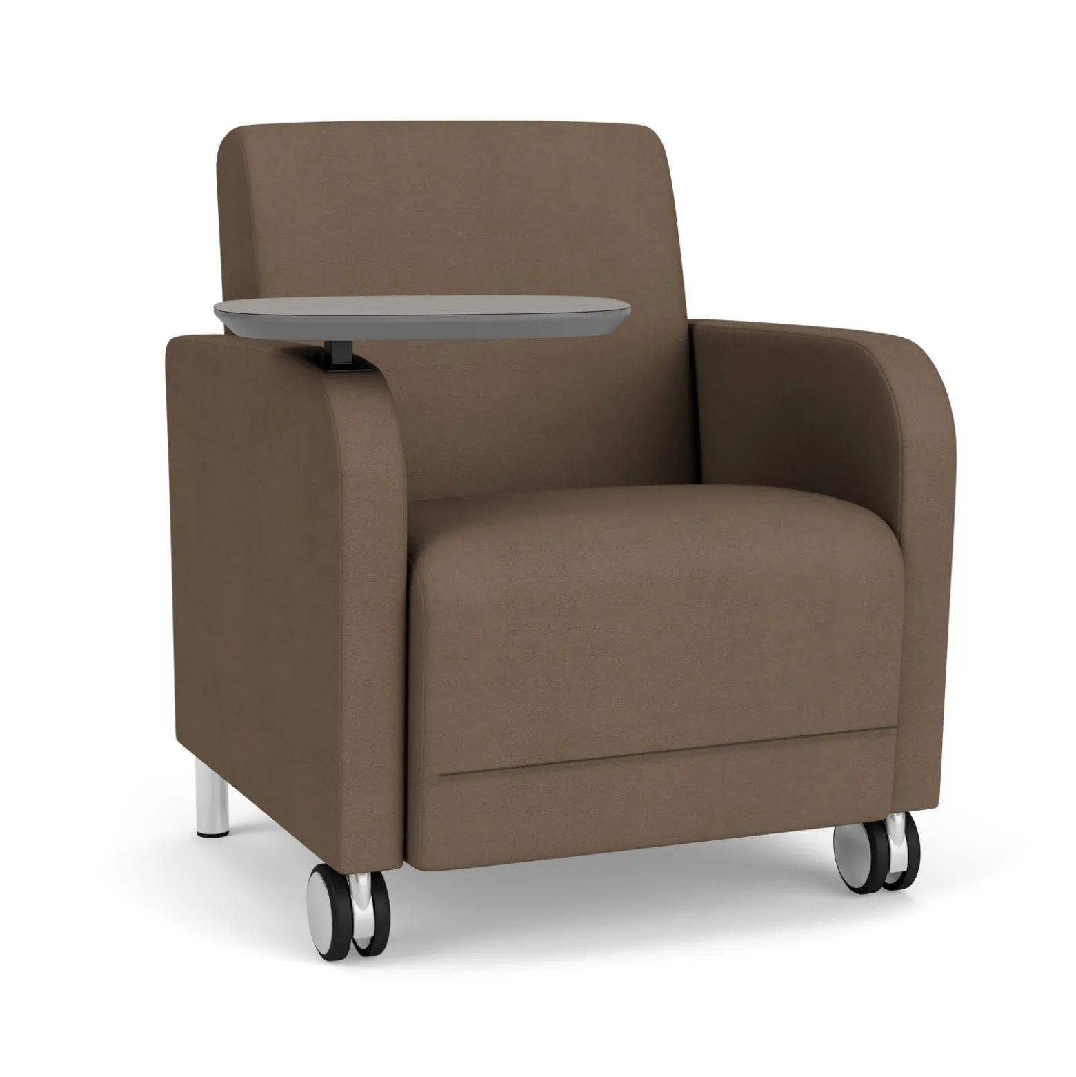 Parkside Guest Chair with Swivel Tablet and Casters in Designer Upholstery