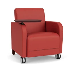Parkside Guest Chair with Swivel Tablet and Casters in Designer Upholstery