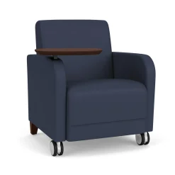 Parkside Guest Chair with Swivel Tablet and Casters in Designer Upholstery