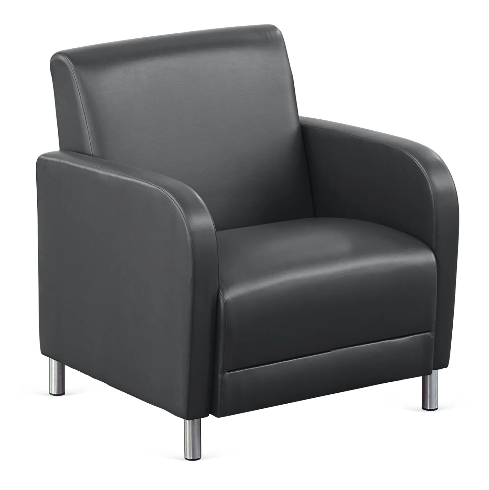 Parkside Oversized Guest Chair in Faux Leather - 31"W