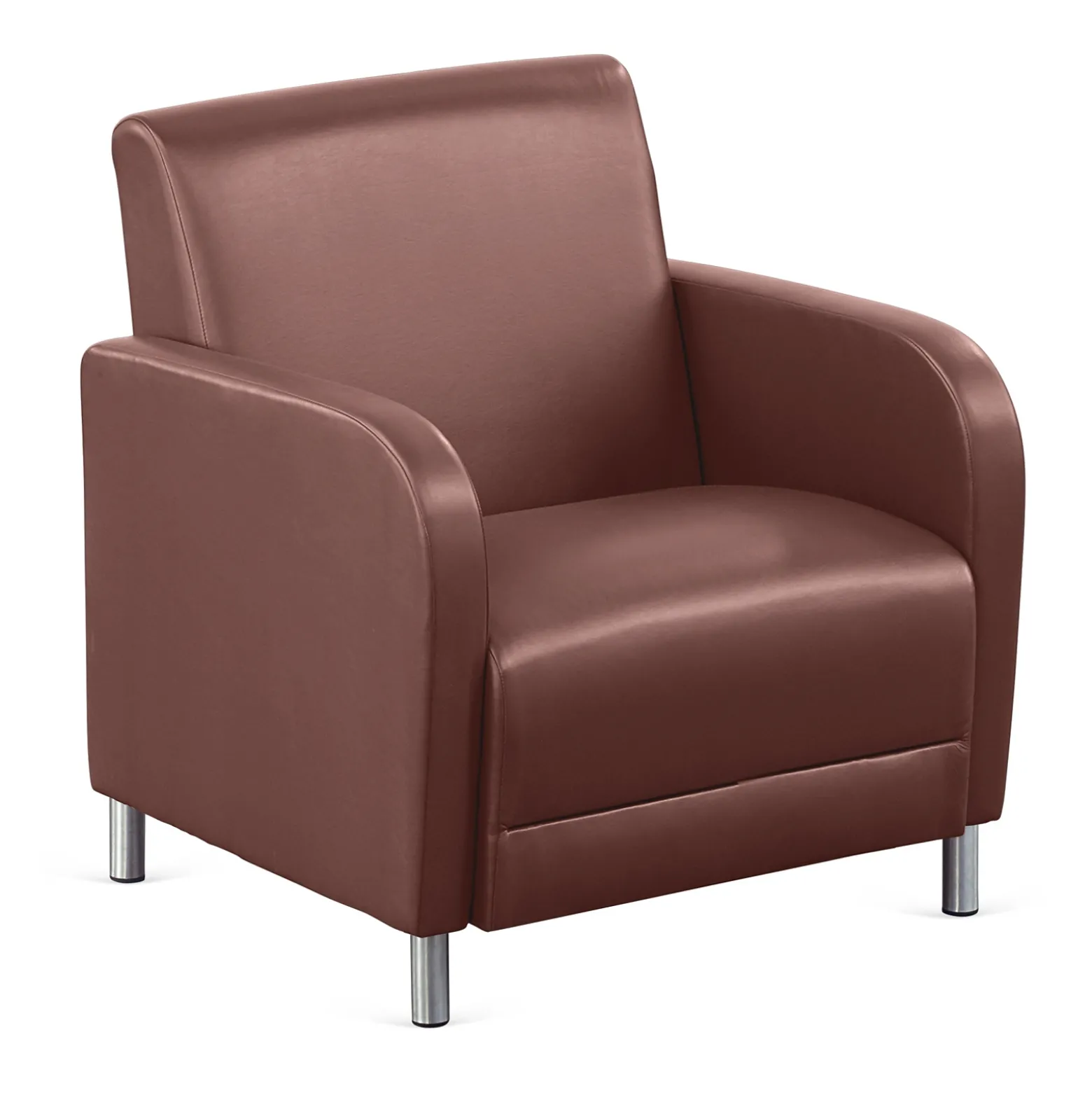 Parkside Oversized Guest Chair in Faux Leather - 31"W