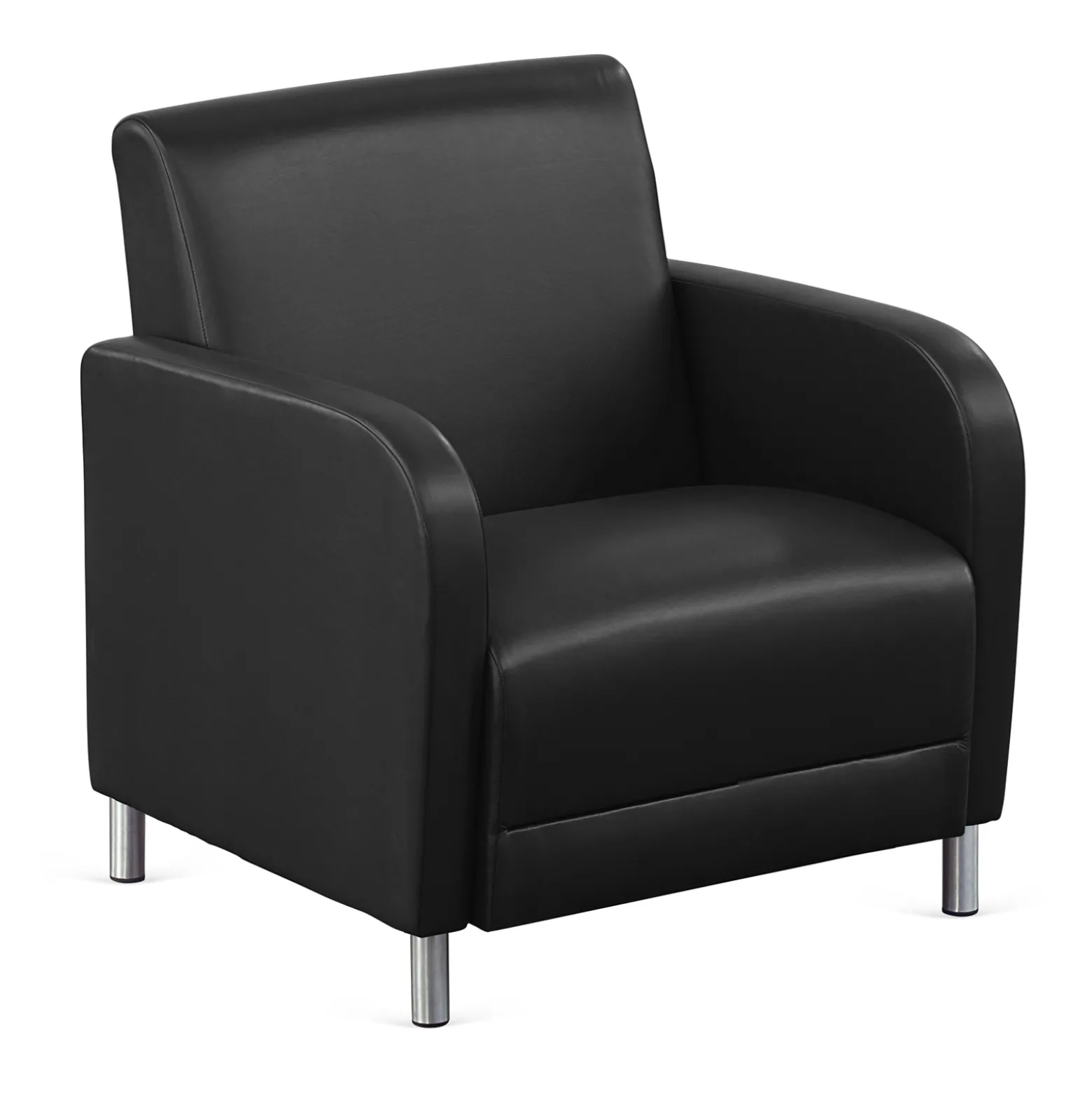 Parkside Oversized Guest Chair in Faux Leather - 31"W