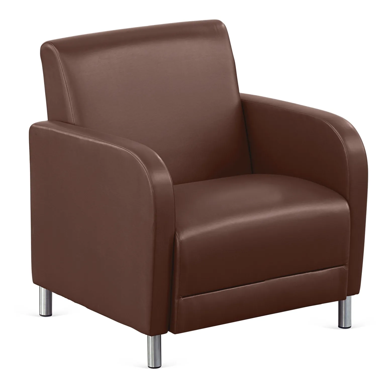 Parkside Oversized Guest Chair in Faux Leather - 31"W