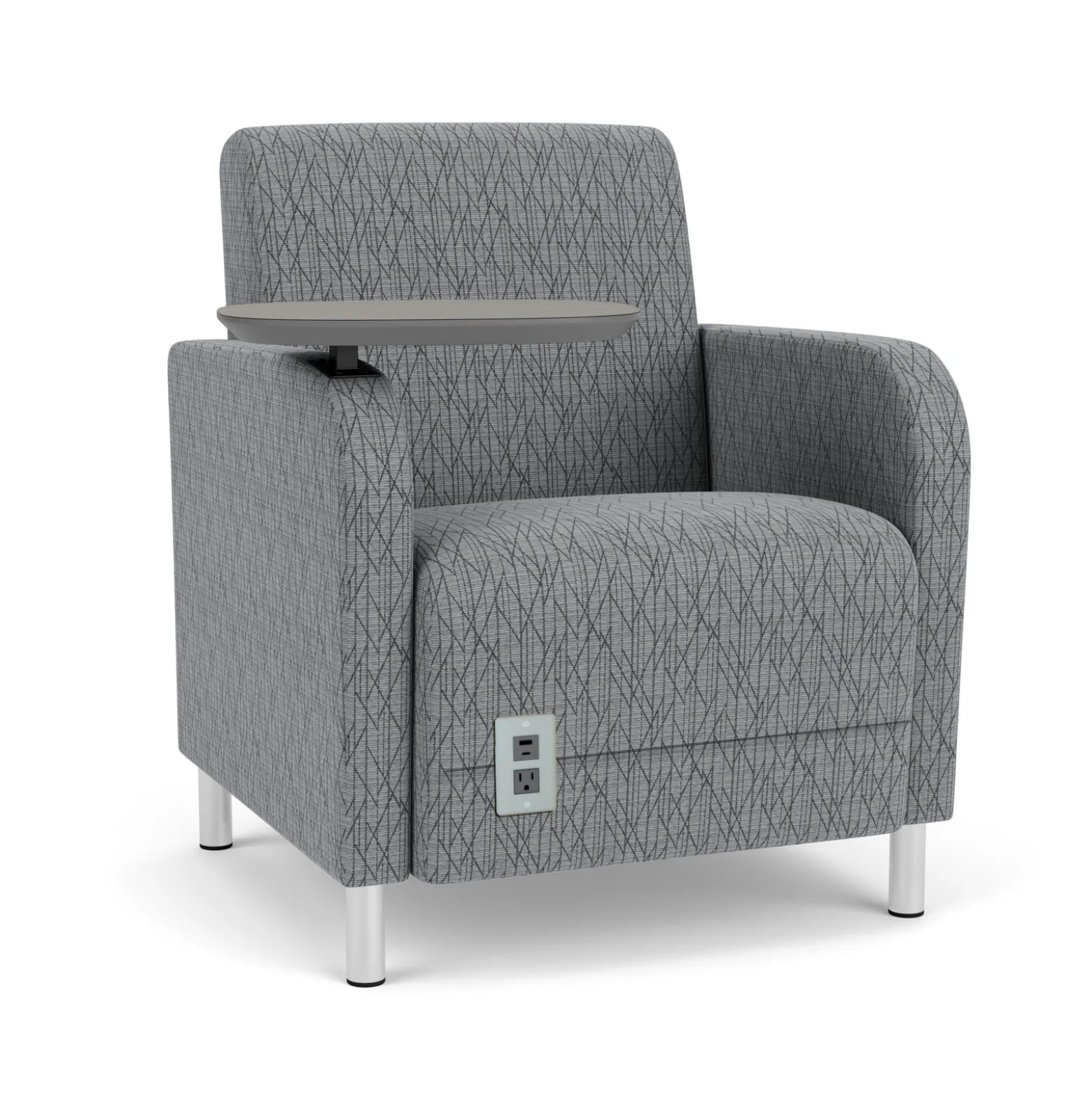 Parkside Powered Guest Chair with Swivel Tablet in Designer Upholstery
