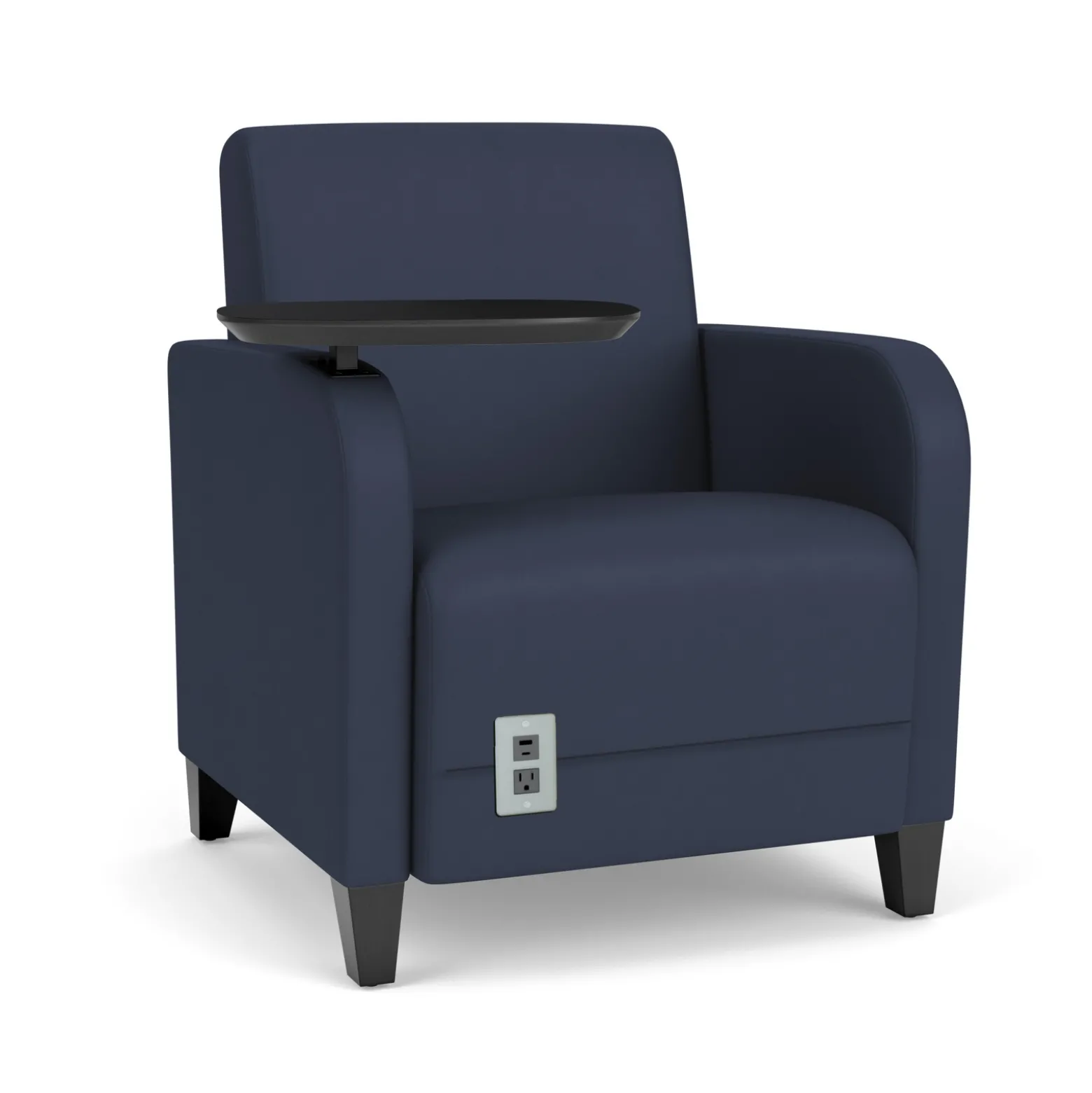 Parkside Powered Guest Chair with Swivel Tablet in Designer Upholstery