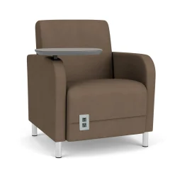 Parkside Powered Guest Chair with Swivel Tablet in Designer Upholstery