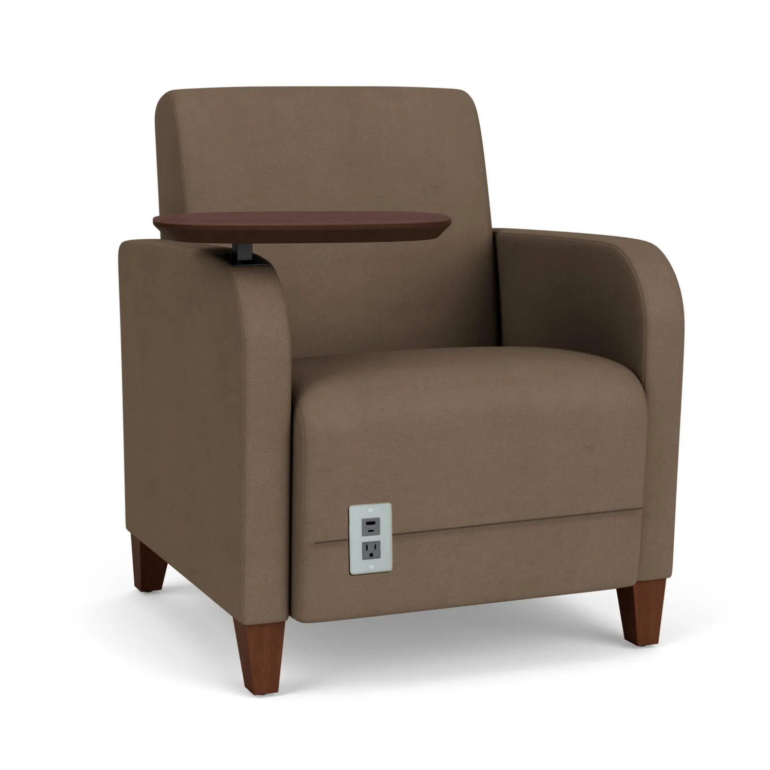 Parkside Powered Guest Chair with Swivel Tablet in Designer Upholstery