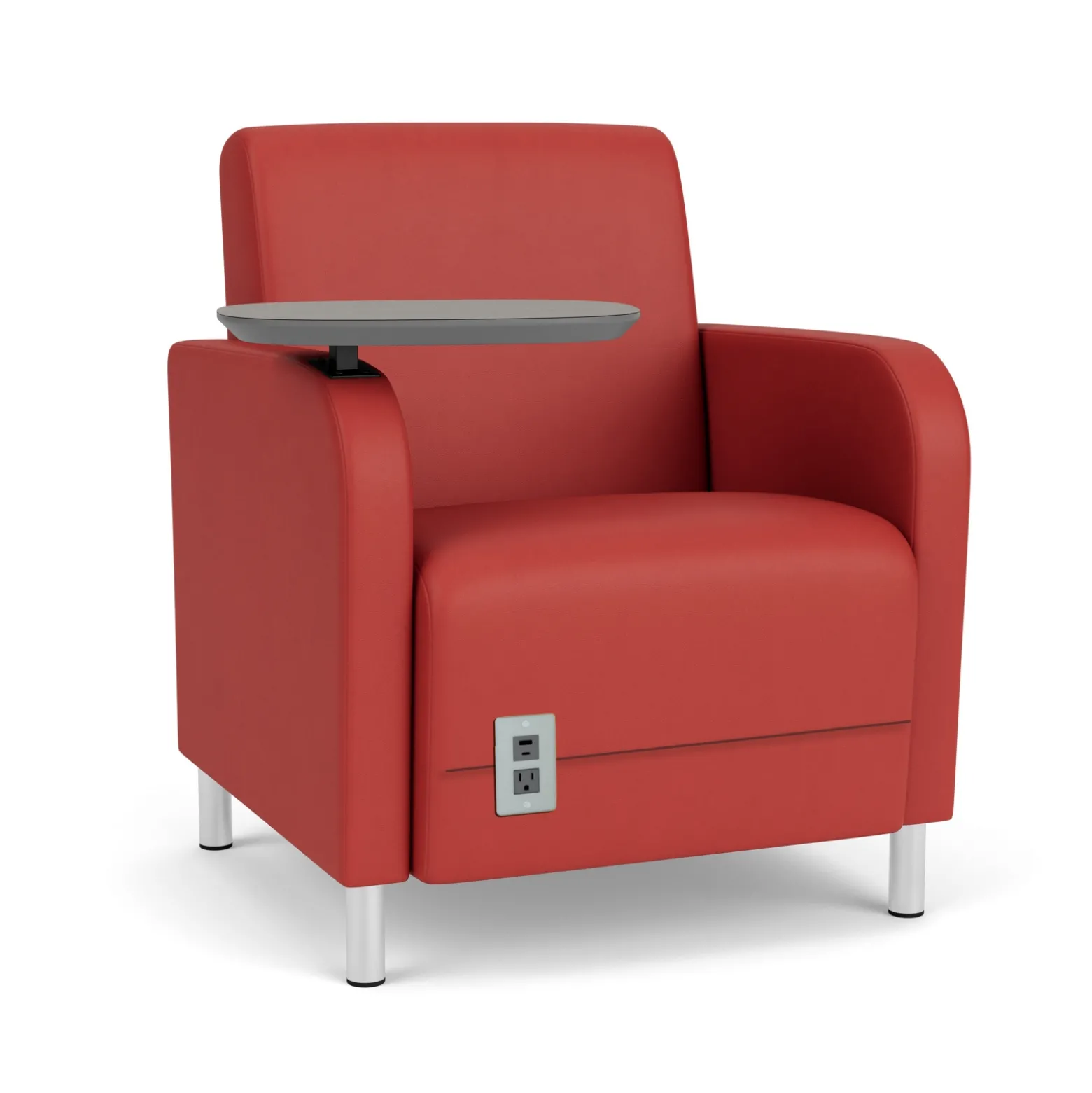 Parkside Powered Guest Chair with Swivel Tablet in Designer Upholstery