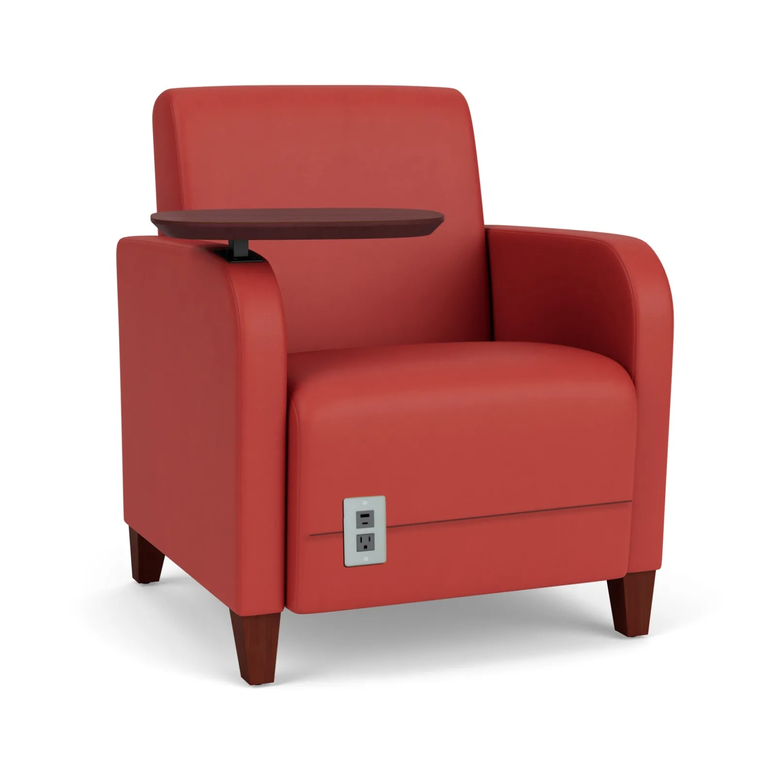 Parkside Powered Guest Chair with Swivel Tablet in Designer Upholstery