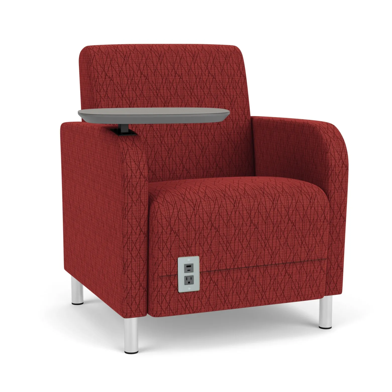 Parkside Powered Guest Chair with Swivel Tablet in Designer Upholstery
