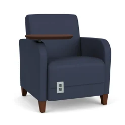 Parkside Powered Guest Chair with Swivel Tablet in Designer Upholstery