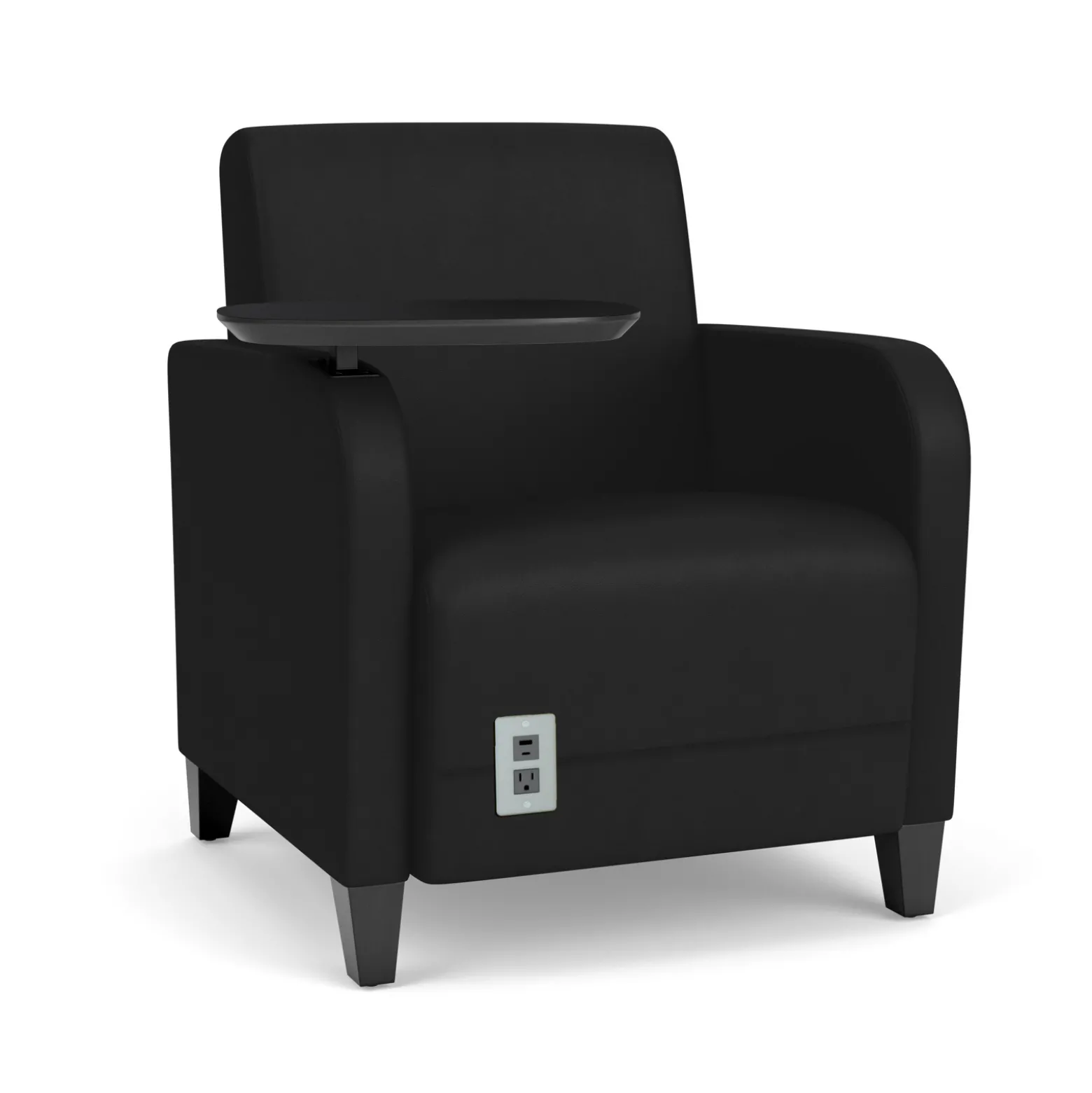 Parkside Powered Guest Chair with Swivel Tablet in Designer Upholstery