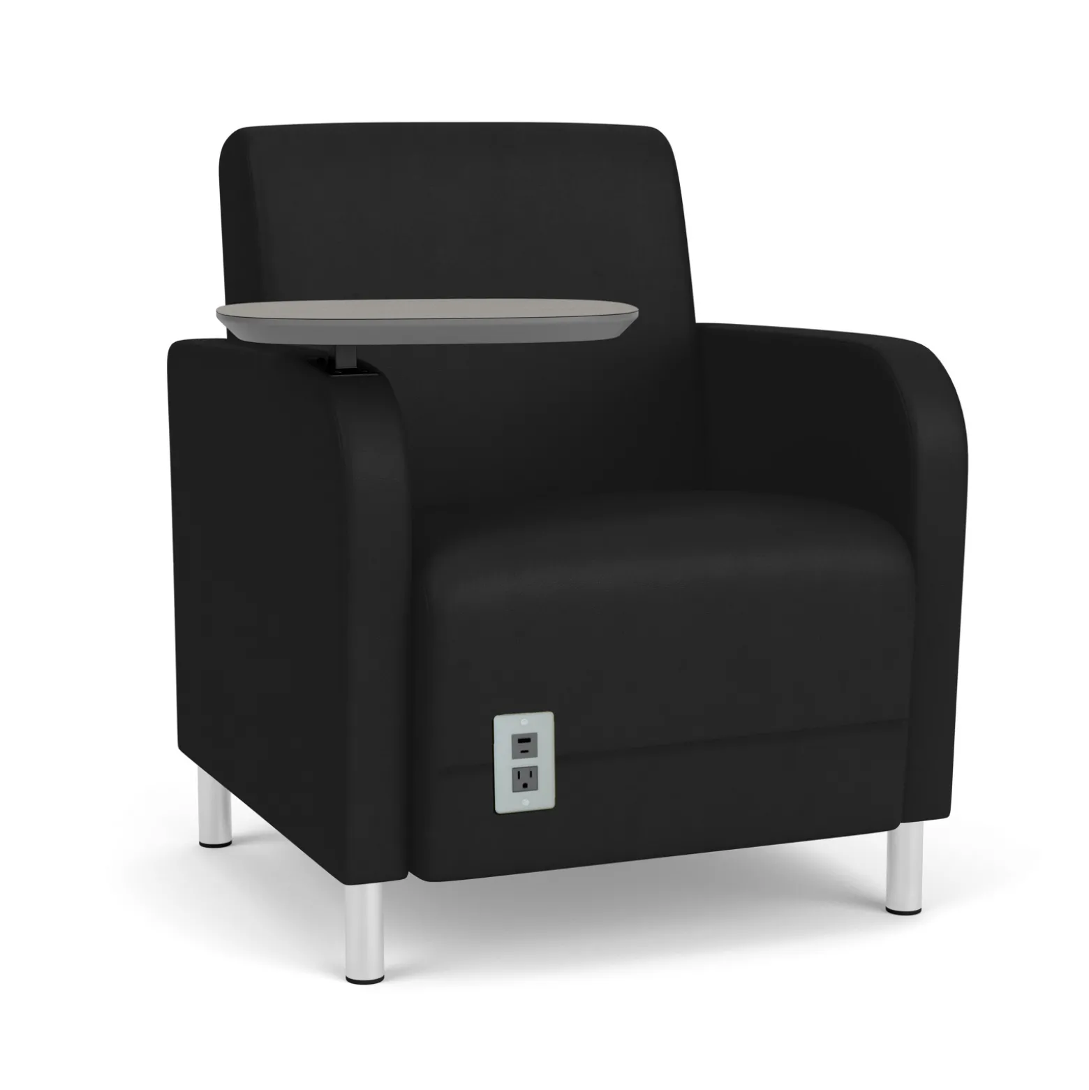 Parkside Powered Guest Chair with Swivel Tablet in Designer Upholstery