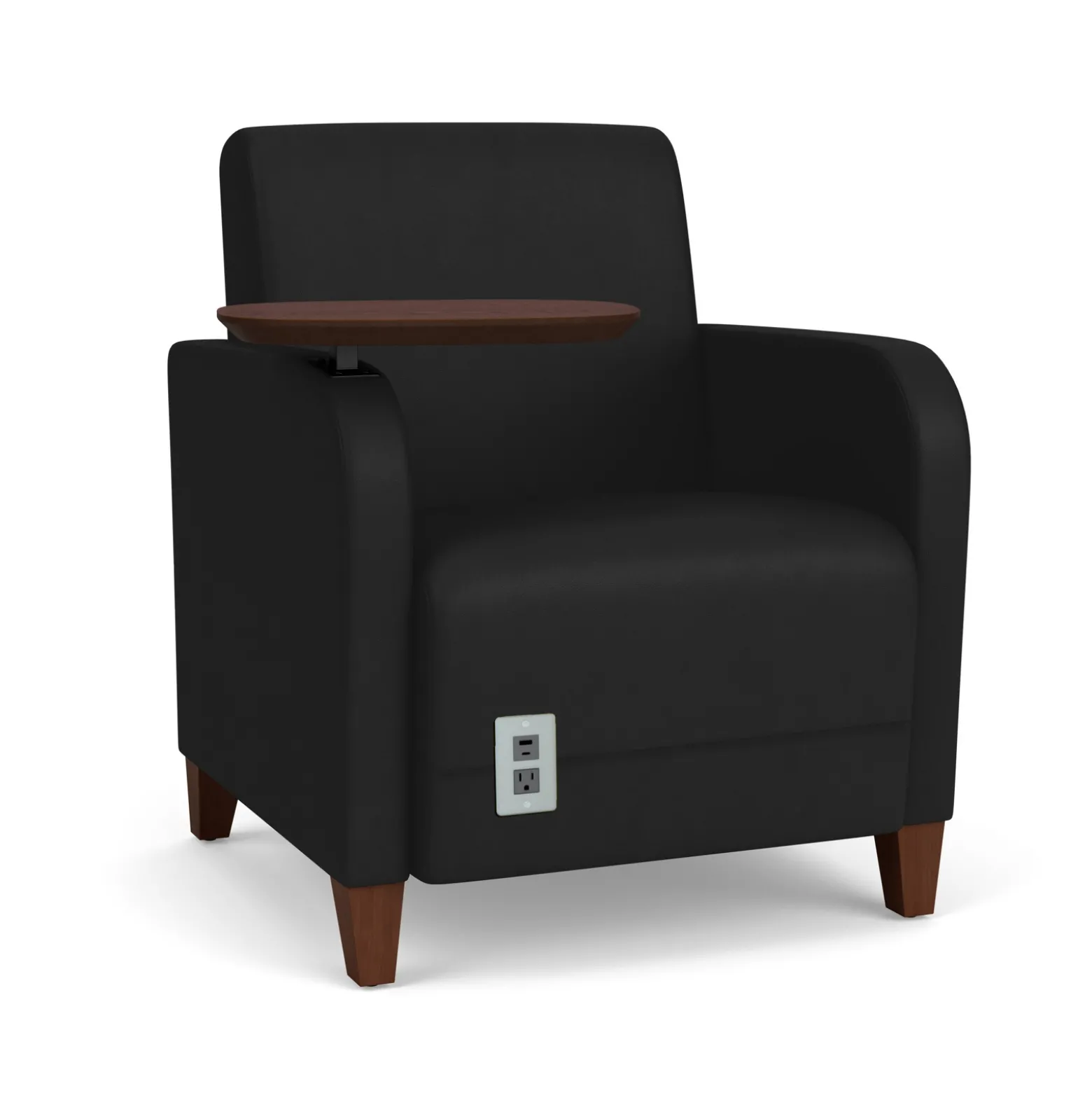 Parkside Powered Guest Chair with Swivel Tablet in Designer Upholstery