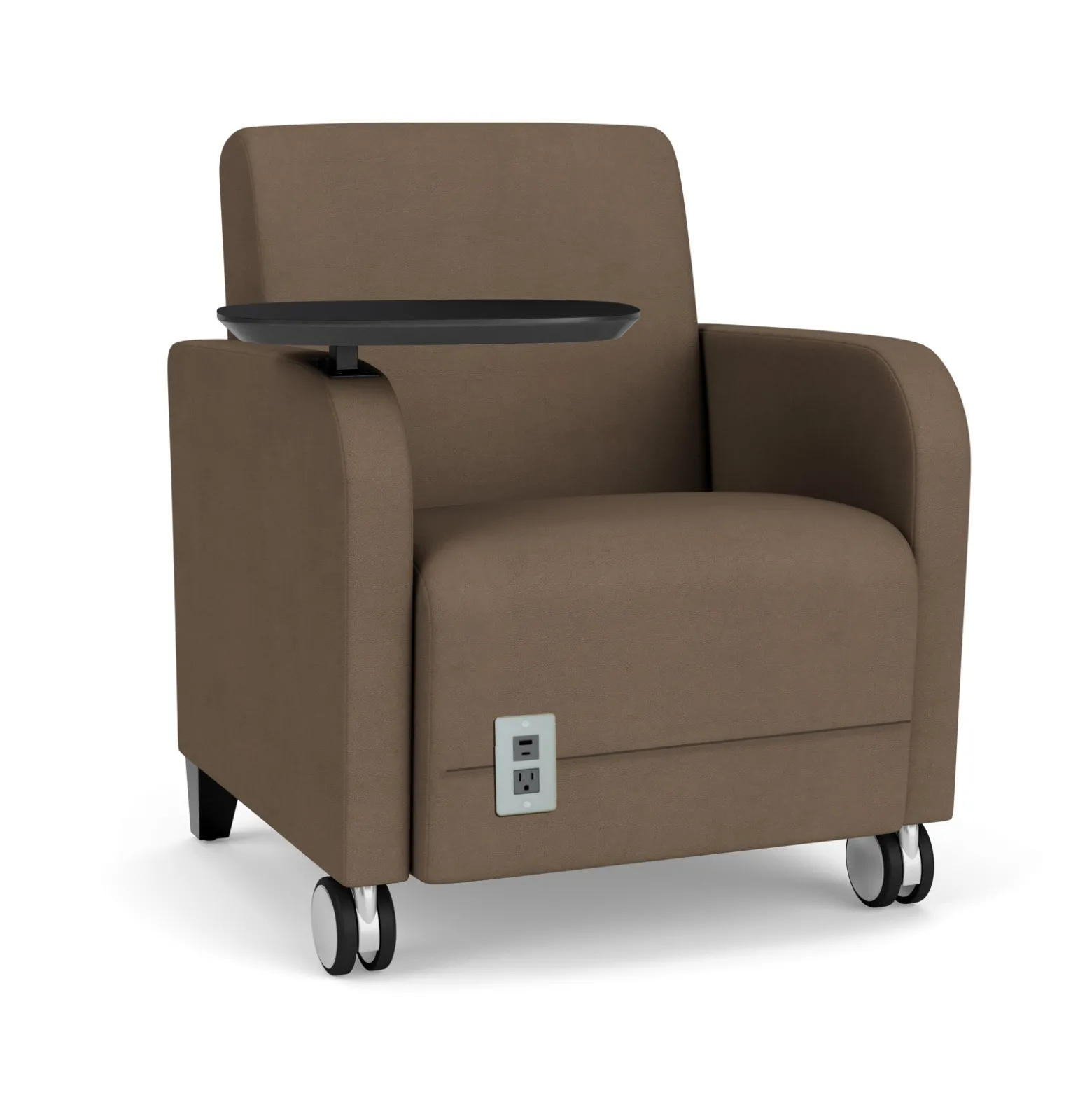 Parkside Powered Guest Chair with Tablet and Casters in Designer Upholstery