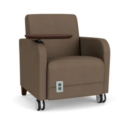 Parkside Powered Guest Chair with Tablet and Casters in Designer Upholstery