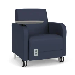 Parkside Powered Guest Chair with Tablet and Casters in Designer Upholstery