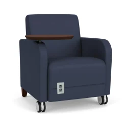 Parkside Powered Guest Chair with Tablet and Casters in Designer Upholstery