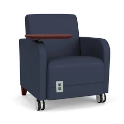 Parkside Powered Guest Chair with Tablet and Casters in Designer Upholstery