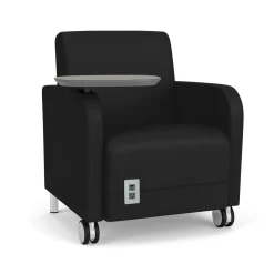 Parkside Powered Guest Chair with Tablet and Casters in Designer Upholstery