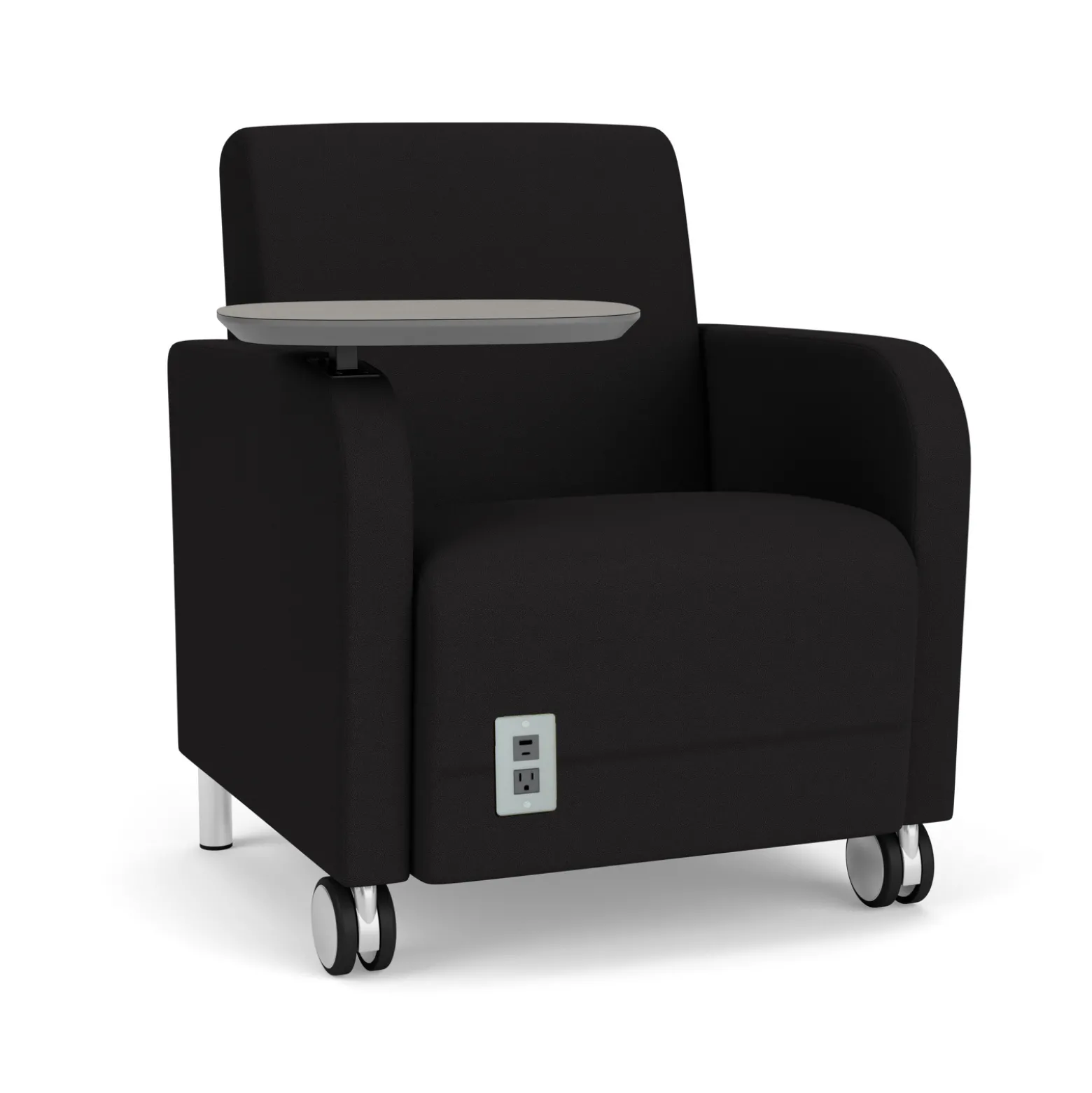 Parkside Powered Guest Chair with Tablet and Casters in Standard Upholstery
