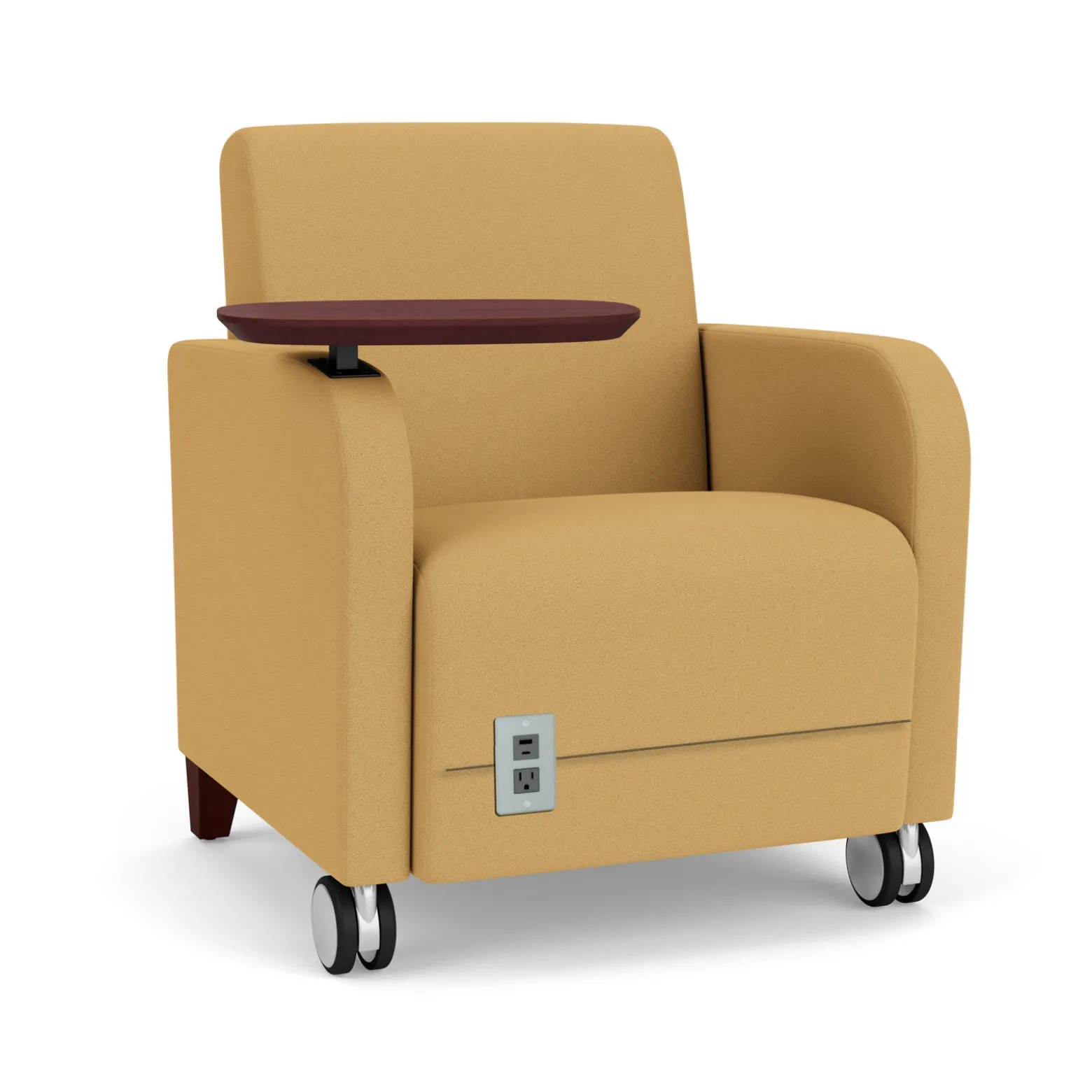 Parkside Powered Guest Chair with Tablet and Casters in Standard Upholstery