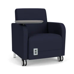 Parkside Powered Guest Chair with Tablet and Casters in Standard Upholstery