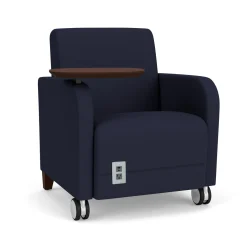 Parkside Powered Guest Chair with Tablet and Casters in Standard Upholstery