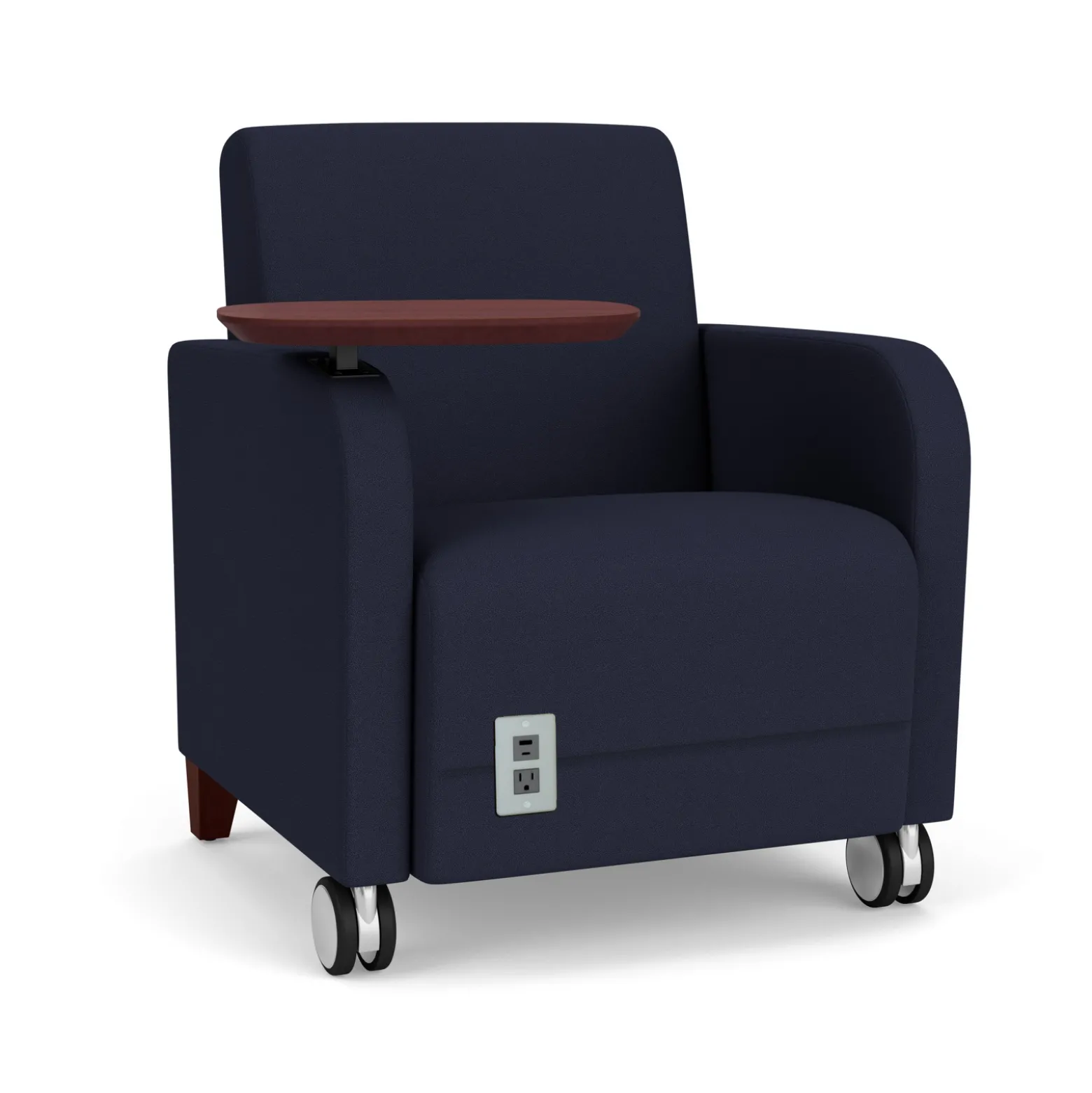 Parkside Powered Guest Chair with Tablet and Casters in Standard Upholstery