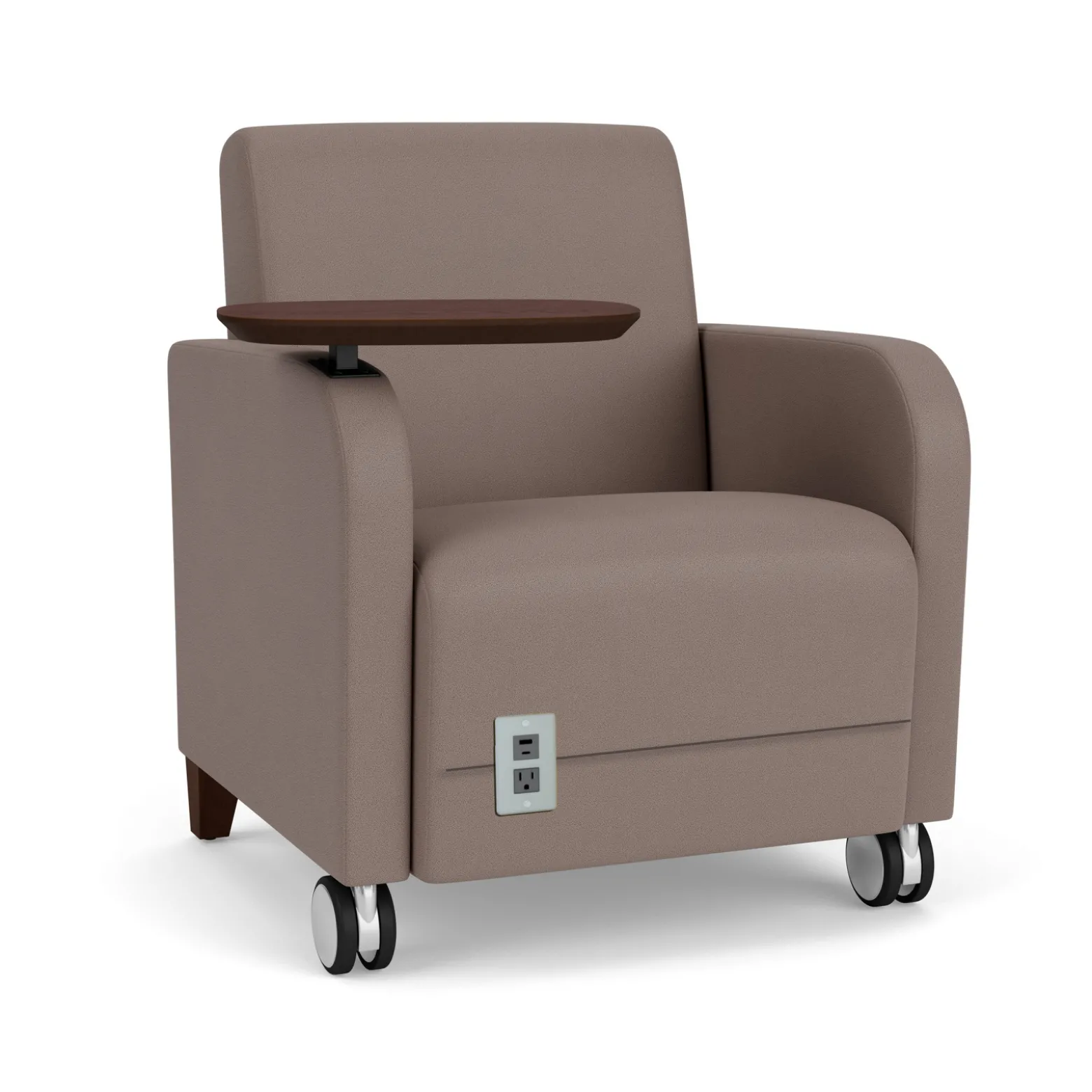 Parkside Powered Guest Chair with Tablet and Casters in Standard Upholstery